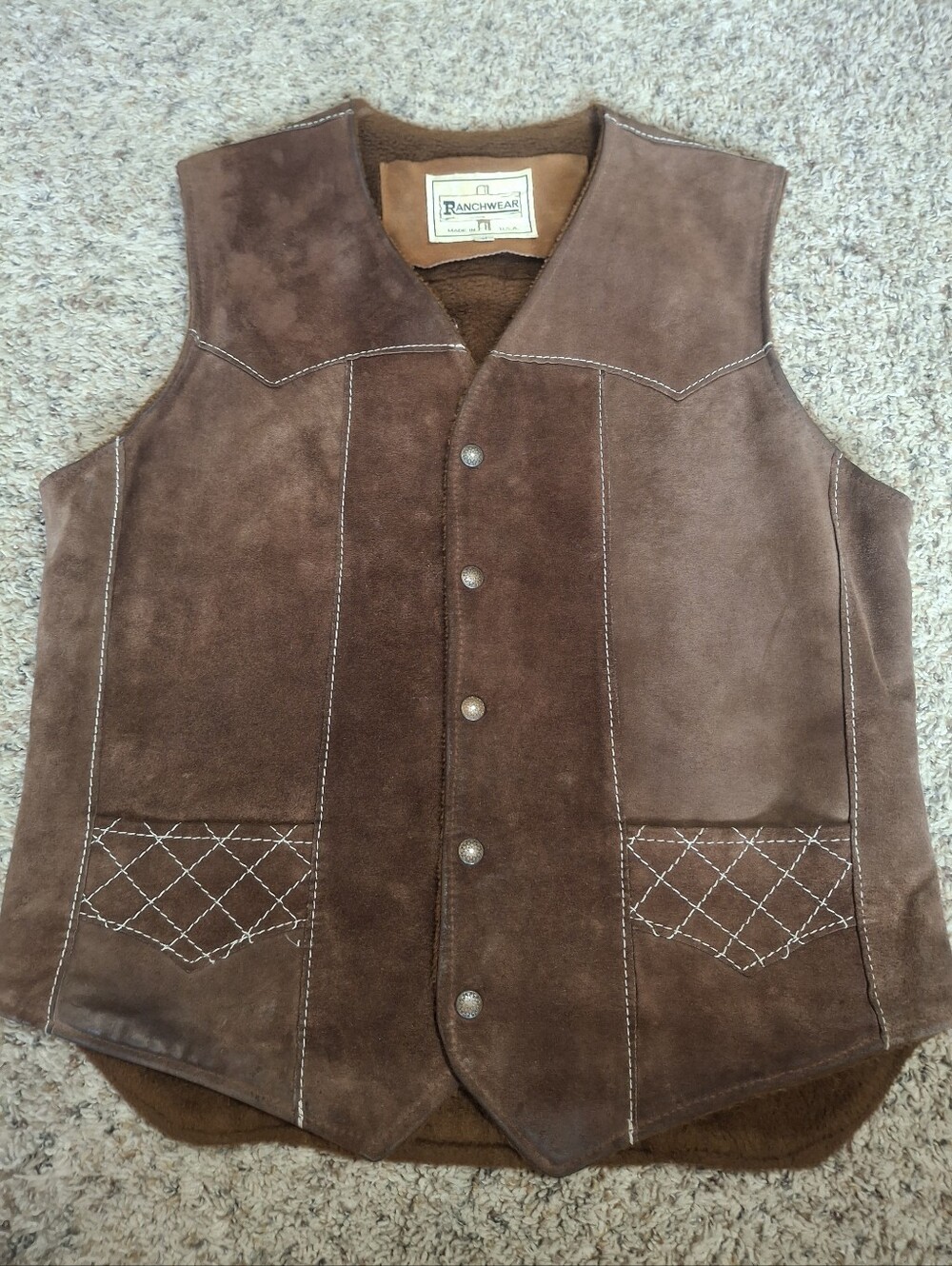 Men's Brown Suede Vest